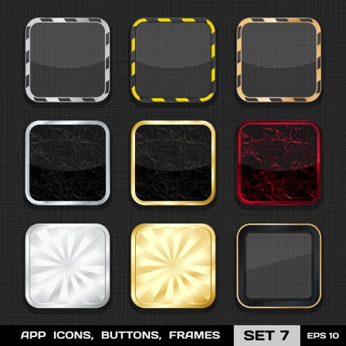 set of colorful app icon frames templates buttons vector image vector image