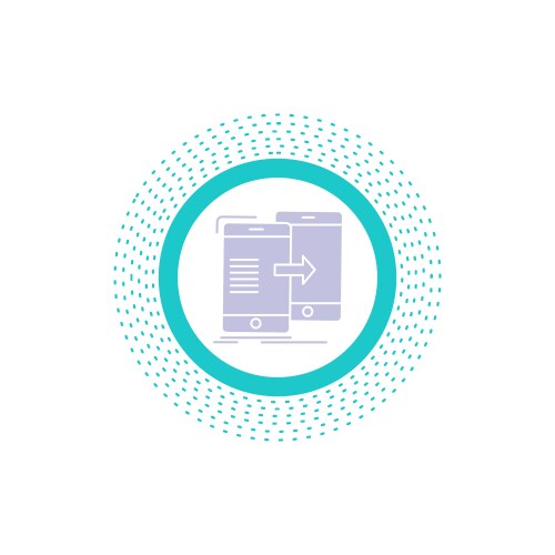 Data sharing sync synchronization syncing glyph vector image