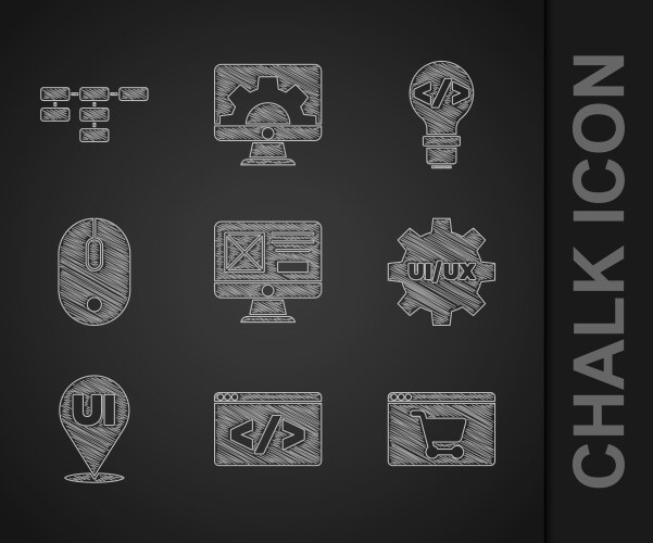 Set ui or ux design front end development online vector image
