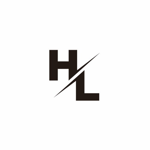 Hl logo letter monogram slash with modern vector image