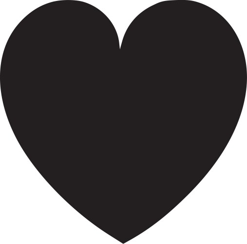 Love heart - minimalist and simple silhouette vector image