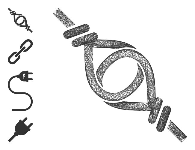 Network knot loop connection mesh vector image