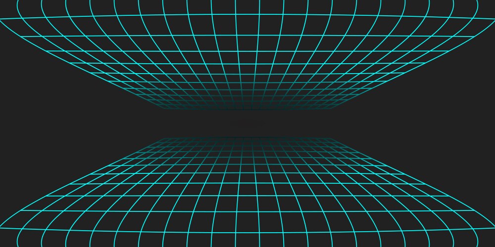 3d wireframe perspective grid room template design vector image