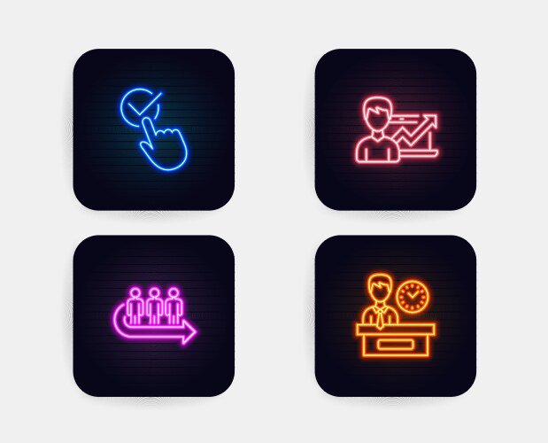Queue checkbox and success business icons vector image