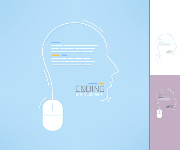 Coder and developer profile programmer silhouette vector image