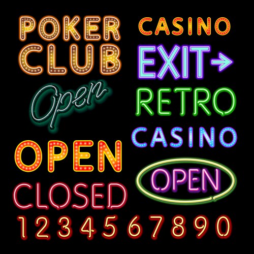 Neon Signage Collection Vector Image