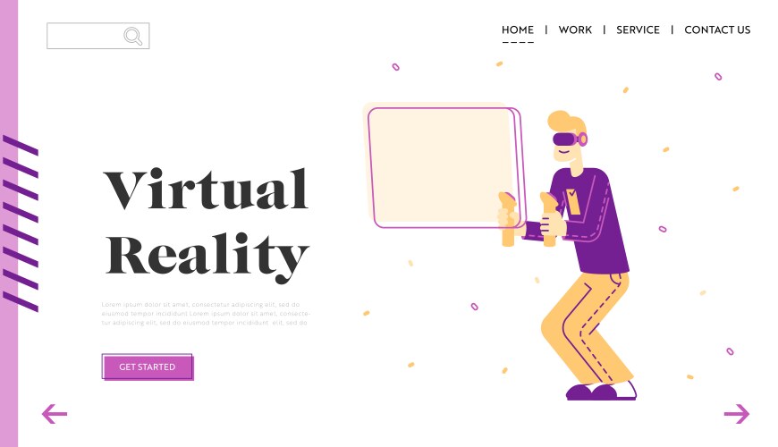 virtual reality simulation hobby website landing vector image