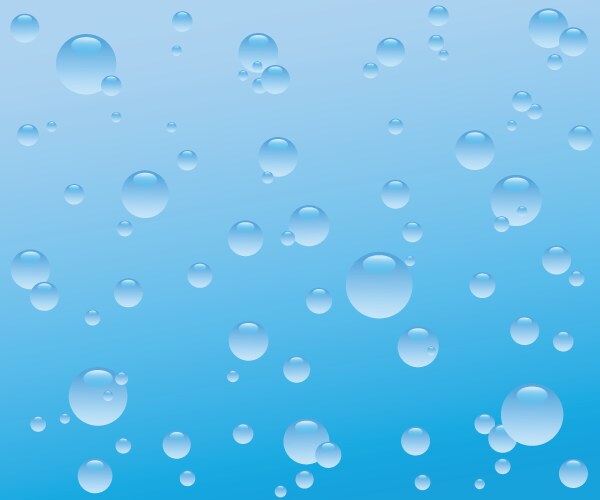 Blue water background with bubbles floating Vector Image