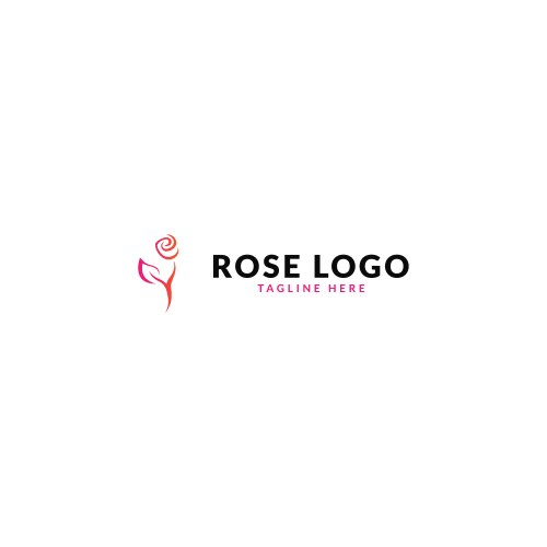 rose flower logo design vector