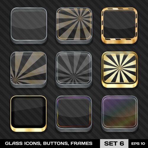 Set of colorful app icon frames templates buttons vector image