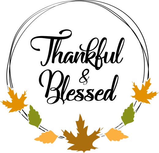 Thankful blessed thanksgiving day vector image