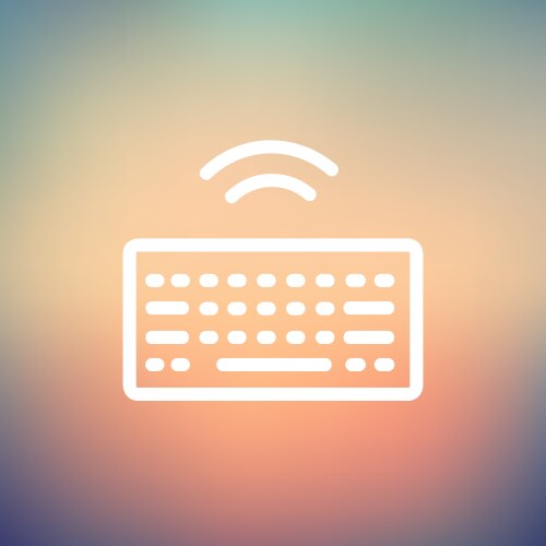 Wifi button in keyboard thin line icon vector image