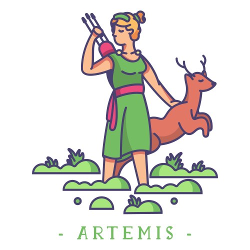 Artemis greek god Vector Image