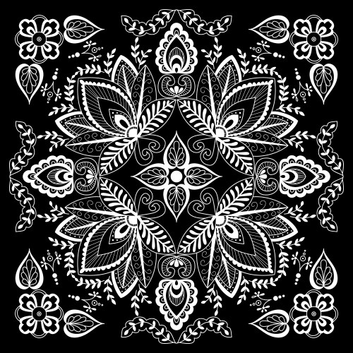 Henna Paisley Bandana Print Vector Image