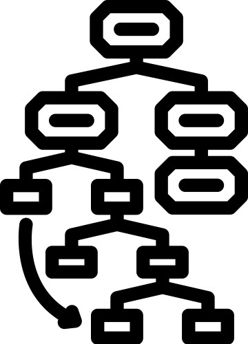 Syntax tree natural language processing nlp line vektorbild