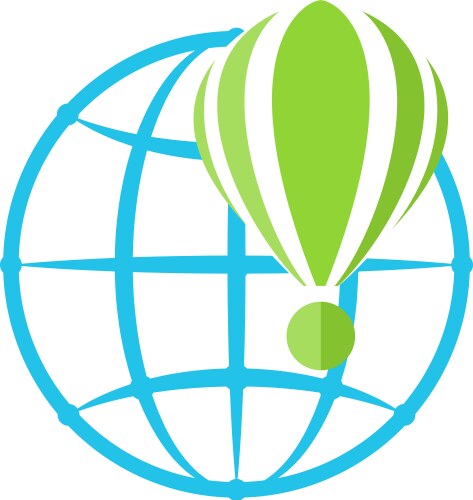 abstract globe around which the balloon vector image