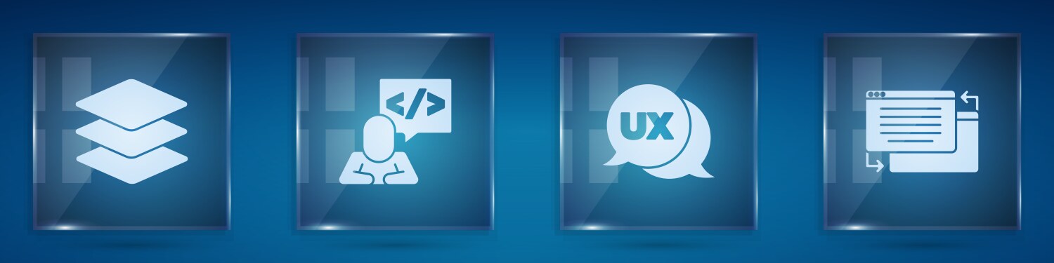 Set layers front end development ui or ux design vector image