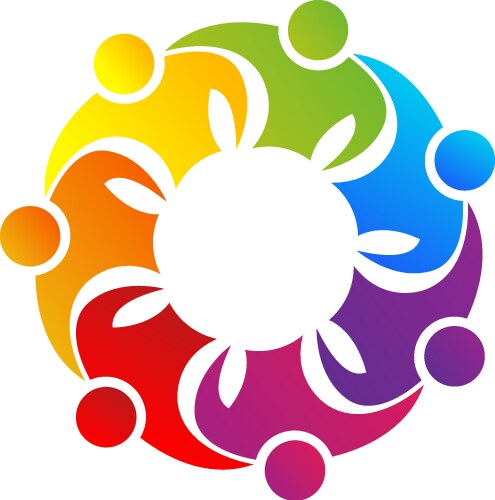 Team Hugging Symbol - Connection & Support Vector Image