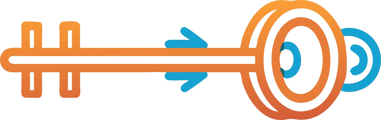Digital key unlocking data flow and technological vector image