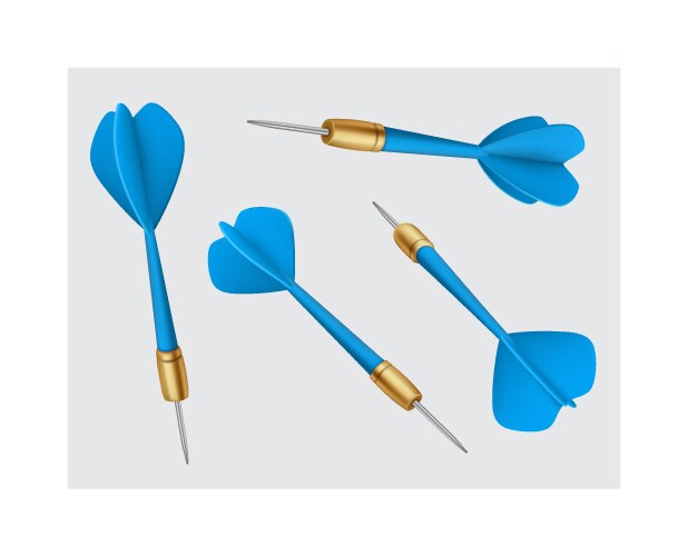 Realistic darts sharp needles for throwing vector image