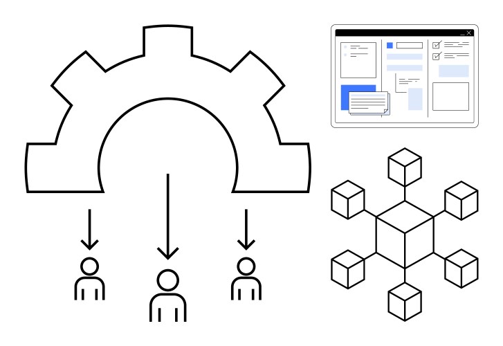 Workflow automation with hierarchical structure vector image