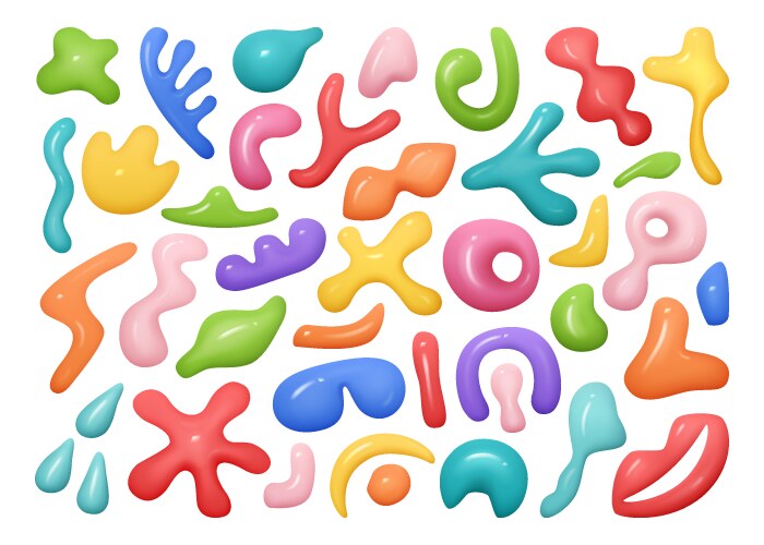 Decorative shapes blobs and blots doodles vector image