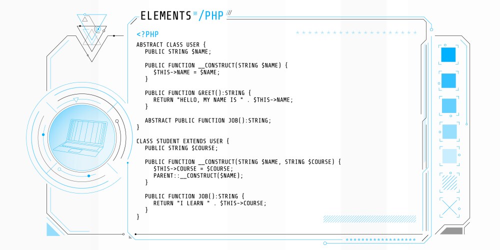 Hud interface elements with part code php vector image