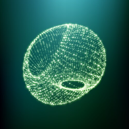 Object with dots 3d geometric shape for design vector image