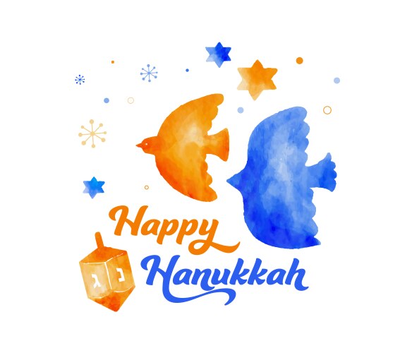 Hanukkah Watercolor Celebration Vector Image