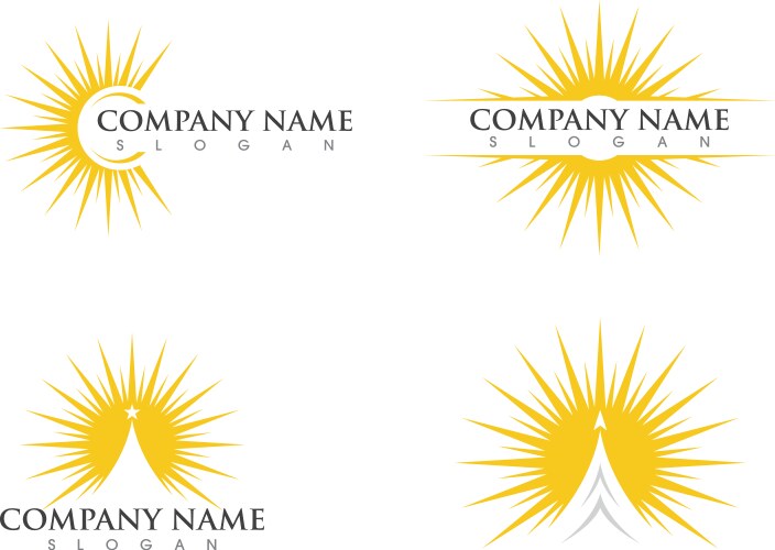 Sun and sea simple logo Royalty Free Vector Image