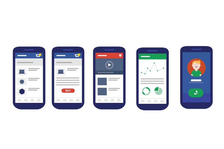 User interface mobile design ui smart phone vector image