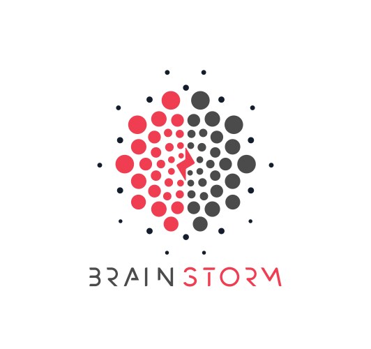 Pixel brain logo design digital Royalty Free Vector Image