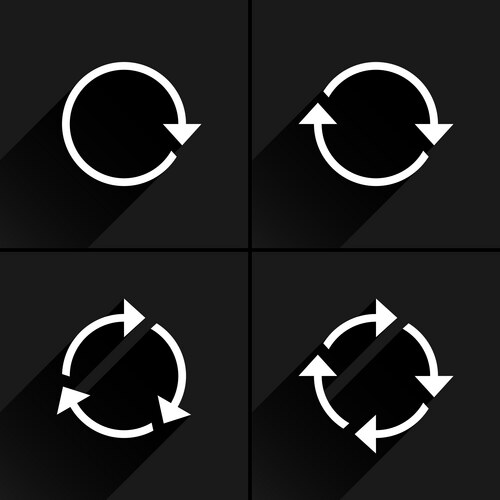 White arrow loop refresh reload rotation icon vector image