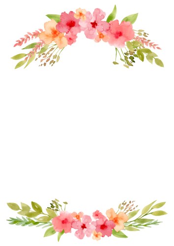Floral Watercolor Template Vector Image