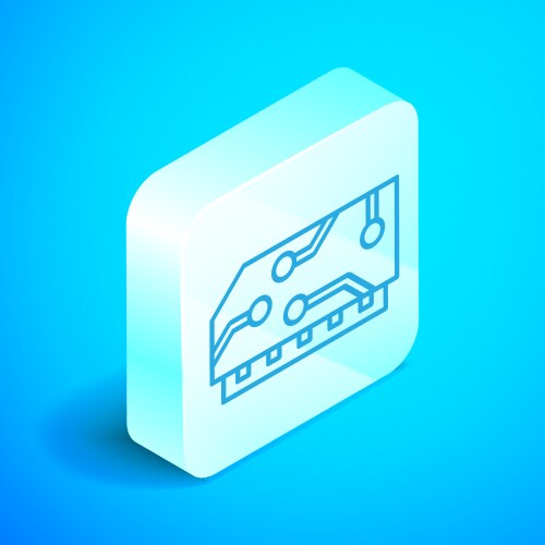 Isometric line ram random access memory icon vector image