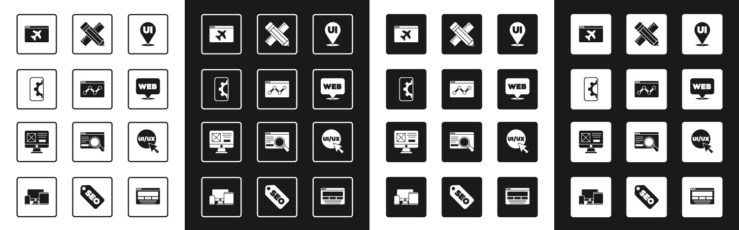 Set ui or ux design website statistic vector image