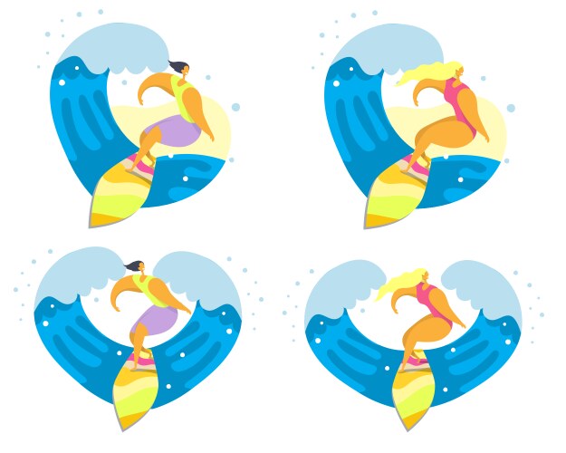 Surfer ridding the waves Royalty Free Vector Image
