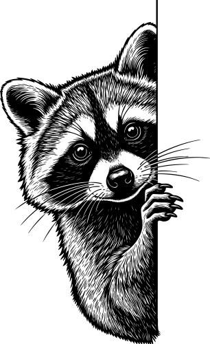 Cute Raccoon Peeking Vector Image