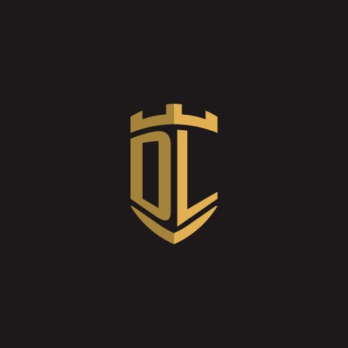 Initials dl logo monogram with shield style design vector image