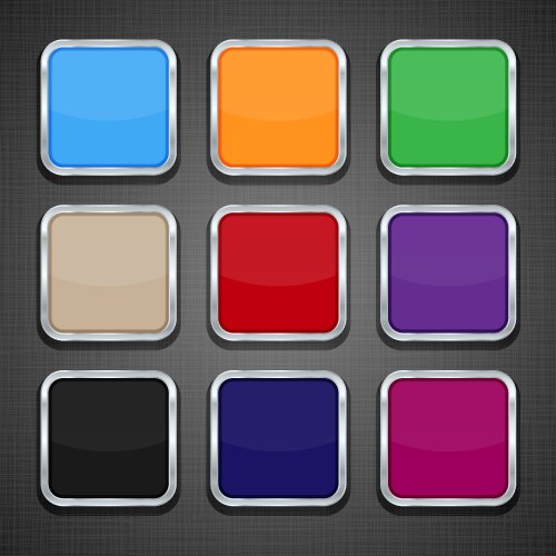 Set of colorful app icon templates buttons vector image