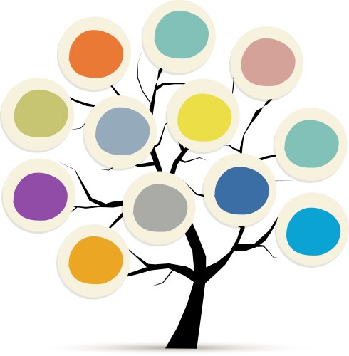 Abstract tree with circle frames for your design vector image