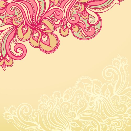 Beautiful yellow and pink pattern vector image