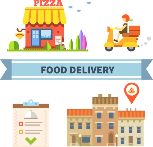 Delivery Table Vector Restaurant menu design Royalty Free Vector Image