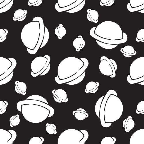 Seamless pattern cosmic objects set vector image