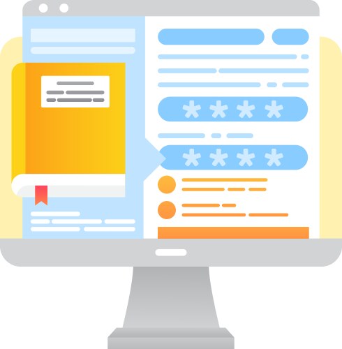 Secure password on pc for verification icon vector image
