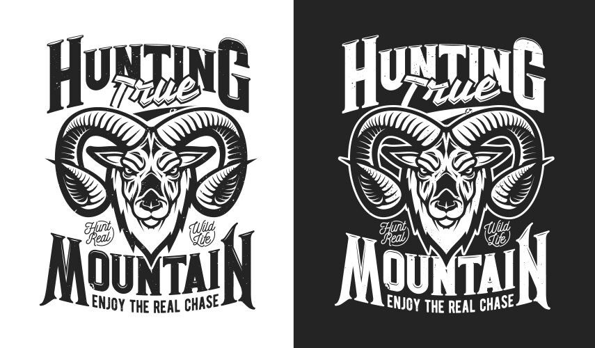 Mountain Goat Hunting Emblem Vector Image