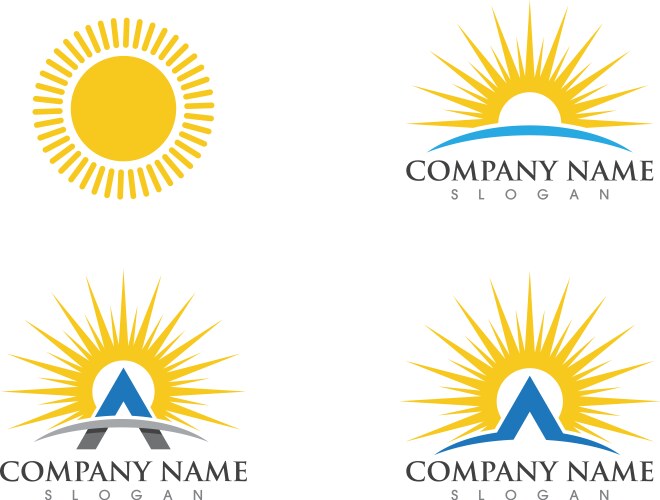 Sun and sea simple logo Royalty Free Vector Image