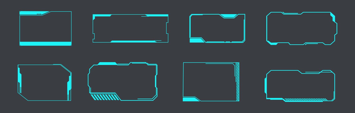 Futuristic hud frames borders text box game menu vector image