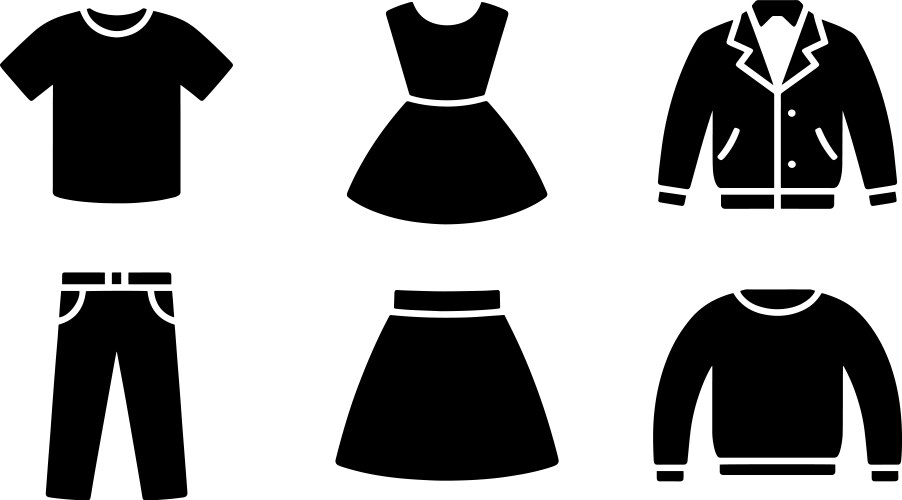 Clothing Icon Set - Apparel & Fashion Vector Image