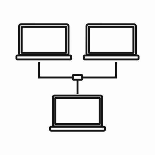 Exchange of data between computers icon vector image